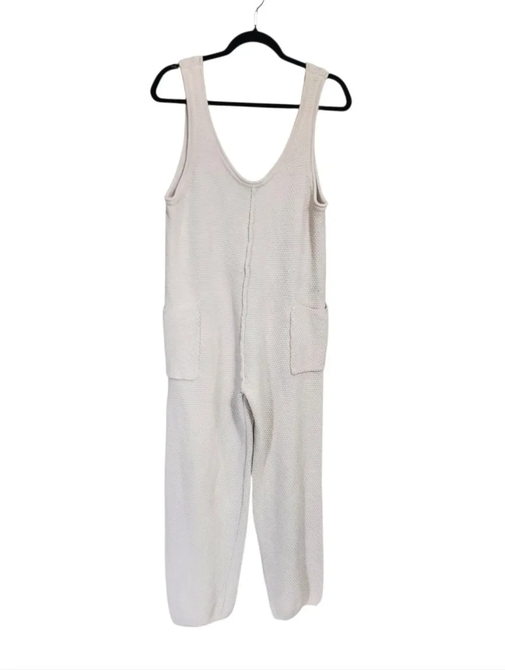 By Together Cream Crocheted Jumpsuit Overalls S Cotton Granola Indie Minimalist
